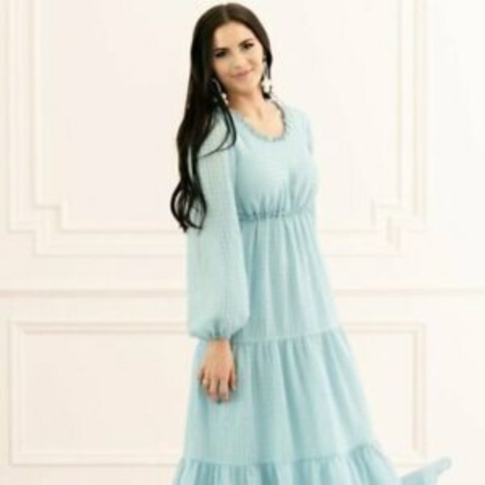 Rachel Parcell Tiered Long Sleeve Maxi Dress